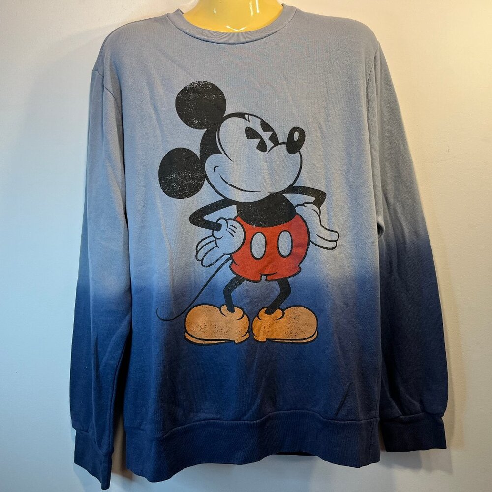 Disney Mickey Mouse Ombré Crewneck Sweatshirt – Size Large